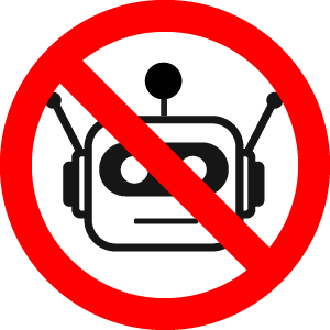 Icon of no to robot